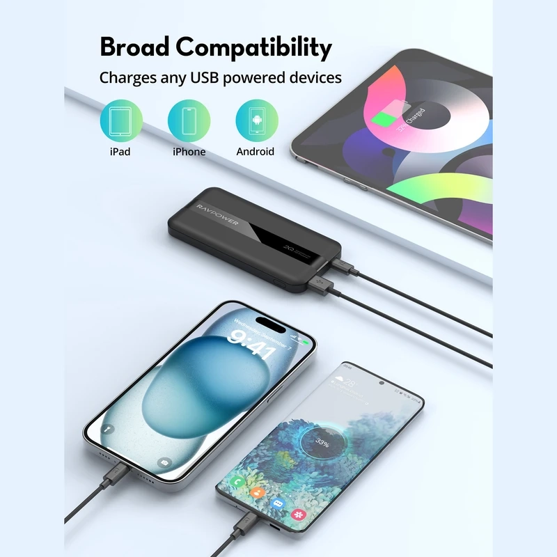 قیمت و خرید پاوربانک 20 وات 10000 میلی آمپر راوپاور مدل RP-PB1236